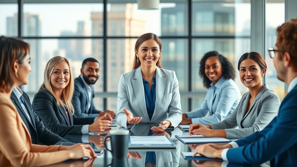 Women in Leadership - training. Image of a women leading executive meeting
